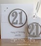 Handmade 21st birthday card, - personalised with any age, name and message - Image 2