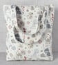 Tote bag, shopping bag, cats, birds - Image 2