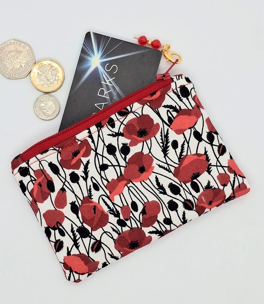 Poppies coin or card purse 356M