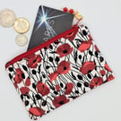 Poppies coin or card purse 356M