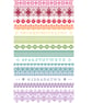 131A - Reduced Height Rainbow Band Alphabet Long Dog Sampler on White CSPattern - Image 1