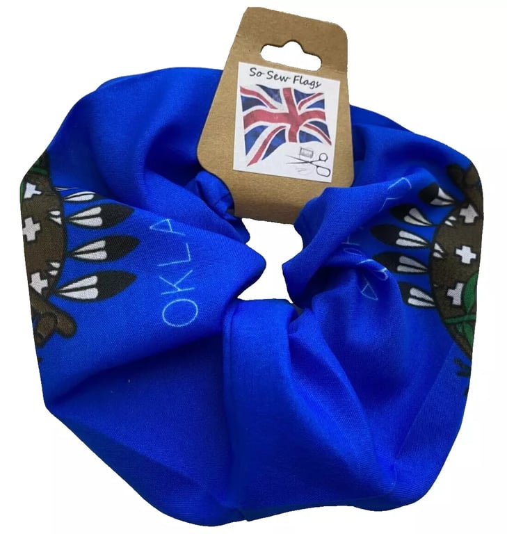 Oklahoma USA State America Flag Hair Scrunchie Scrunchies Accessory Band 