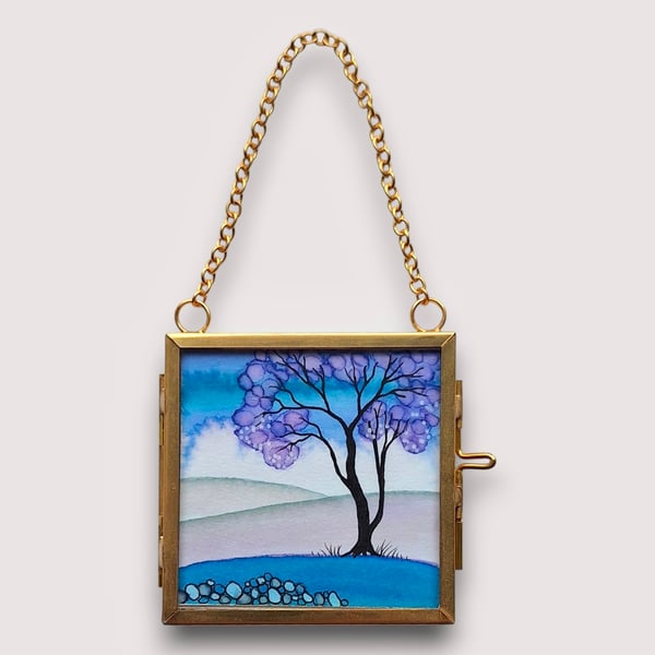 Tiny Hanging Framed Original Painting