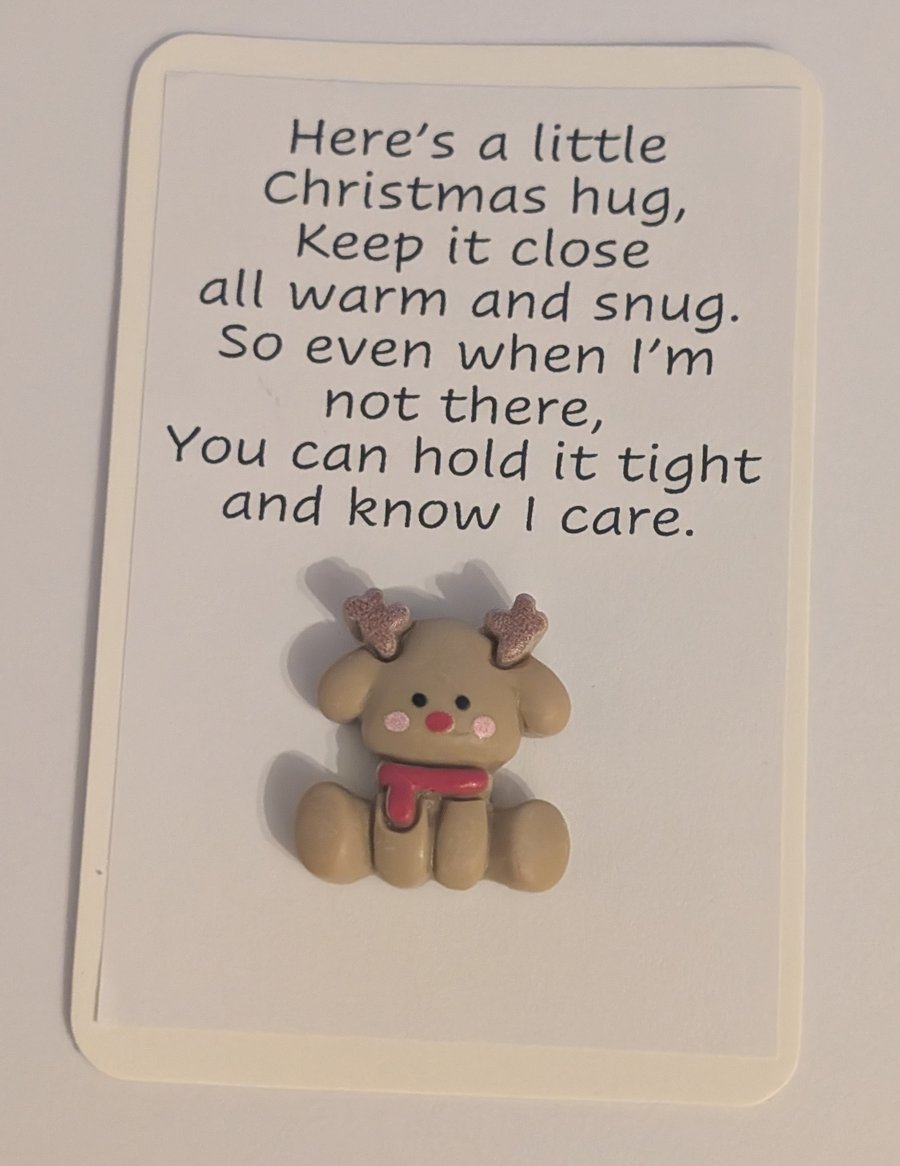 Christmas Pocket hugs - reindeer