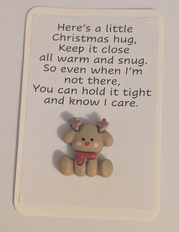 Christmas Pocket hugs - reindeer