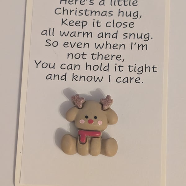 Christmas Pocket hugs - reindeer