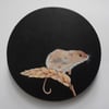 Original acrylic Fine Art painting field mouse circular mice wheat stalk.