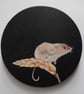 Original acrylic Fine Art painting field mouse circular mice wheat stalk.