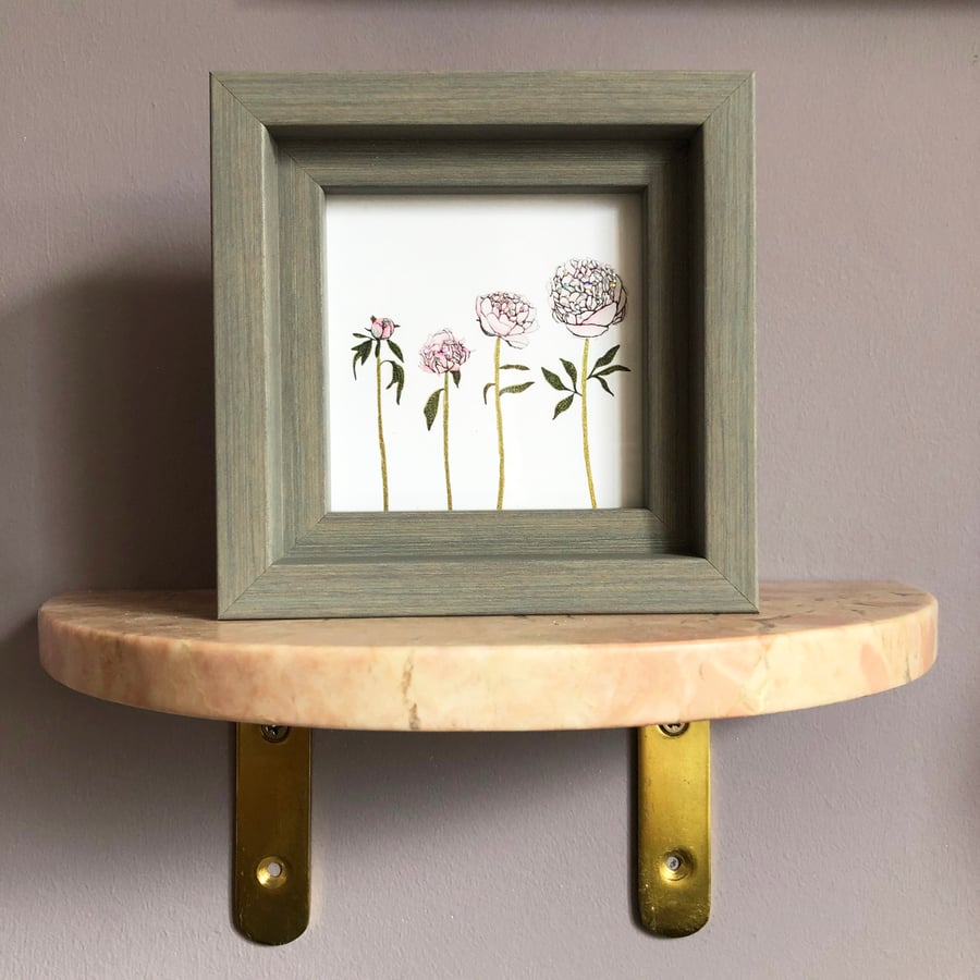 'The Peony' Mini Framed Print