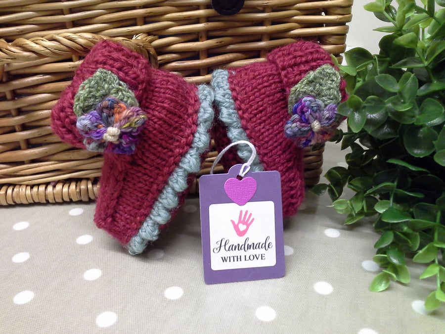 Luxury Baby Girl's 'Jeager' Pure Wool  Booties 0-3 months 