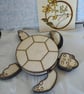 Wooden turtle coaster