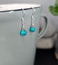 Small round Turquoise and Sterling Silver Earrings - Image 2