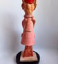 Handmade Ceramic Cat Sculpture, Pink Coat, Sunglasses, Whimsical Diva Art, Maxim - Image 4