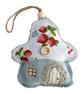 Toadstool Fairy House Hanging Decoration - Fabric Mushroom with Strawberries - Image 7
