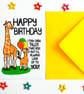 Cute Giraffe Birthday Card From a Child to Mum Dad Sibling Uncle Aunt - Image 5