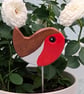 Clay robin decoration, plant pot decoration, gift for indoor gardeners  - Image 1