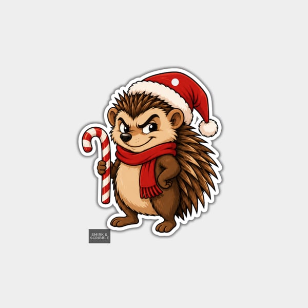 Unique Funny Christmas Gift Tags For Adults, 6pk - Cute Cheeky Hedgehog