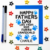 Personalised Fathers Day Card From Furry Grandchild, Cute Custom Father's Day 