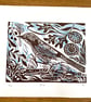 Jay hand printed linocut print - Image 2