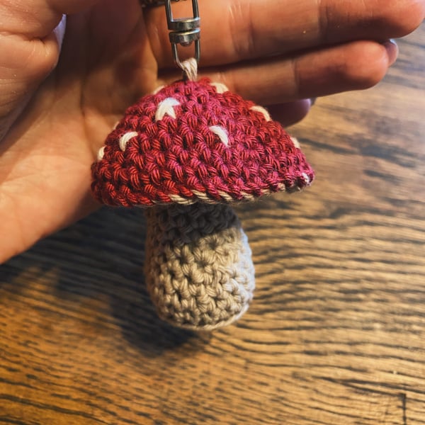 Shrooms - novelty crochet plush - key rings - bag charms 