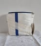 White Upcycled Sailcloth Wash Bag – Travel Toiletry Bag with Blue Zip - Image 1