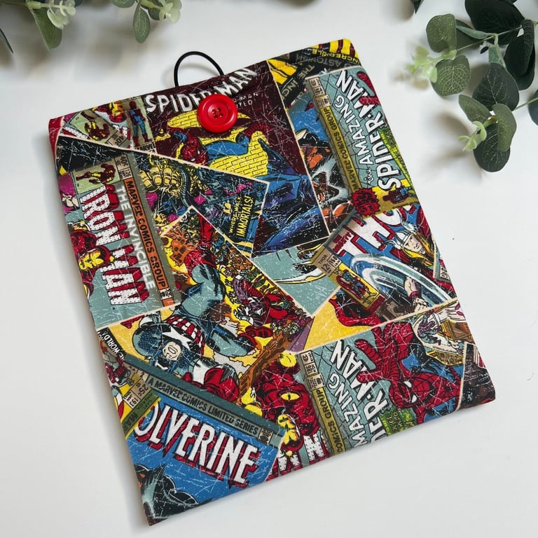 Handmade Padded Book Bag,: Book Cover, Marvel Inspired, Book Protector