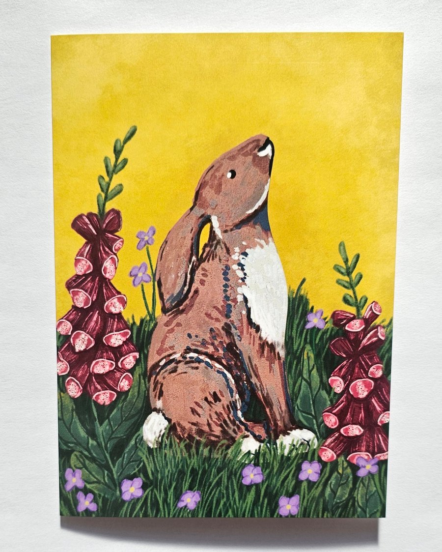Rabbit Greeting Card With A Removable Magnet