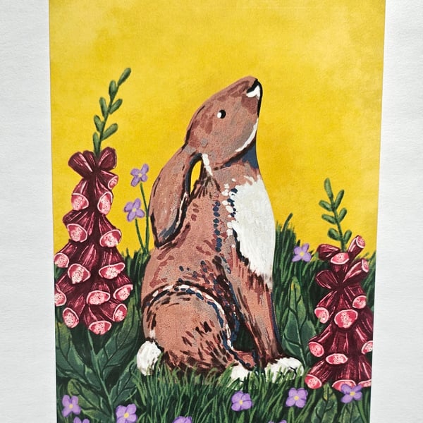 Rabbit Greeting Card With A Removable Magnet