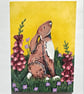 Rabbit Greeting Card With A Removable Magnet
