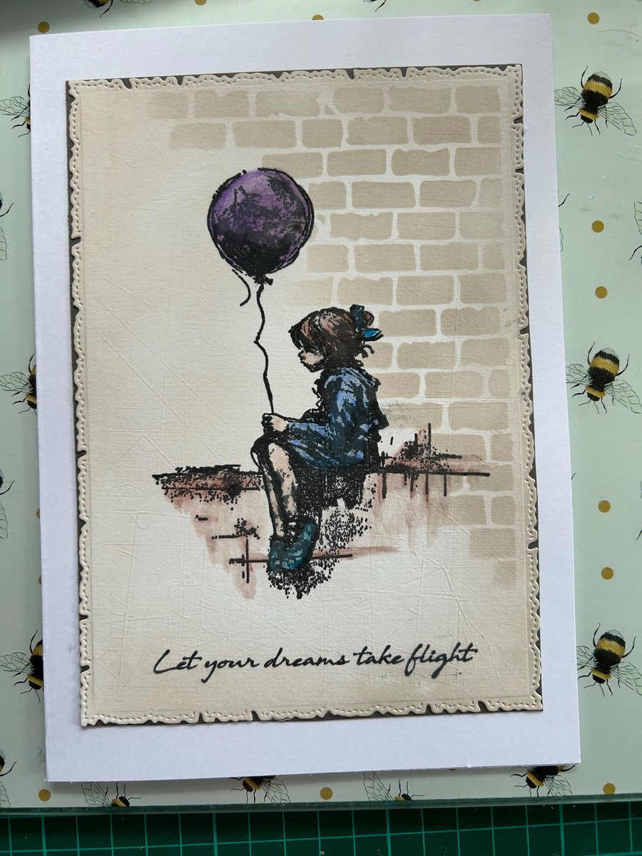 A5 let your dreams take flight, birthday, friends, loved one. Keepsake card.