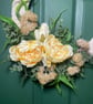 Handmade Crochet Wreath with Lemon Yellow Peonies and Summer Foliage - Image 6
