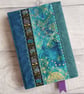 A6 Reusable Patchwork Notebook Cover - Teal and Turquoise - Folksy