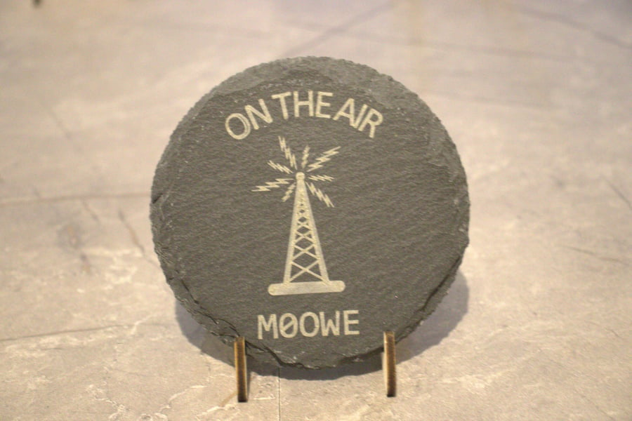 Amateur Radio Call Sign Laser engraved Slate Coaster