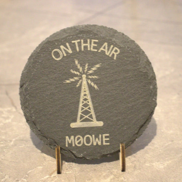 Amateur Radio Call Sign Laser engraved Slate Coaster