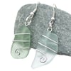 Sea Glass Earrings. Green Scottish Sterling Silver Wire Wrapped Celtic Jewellery
