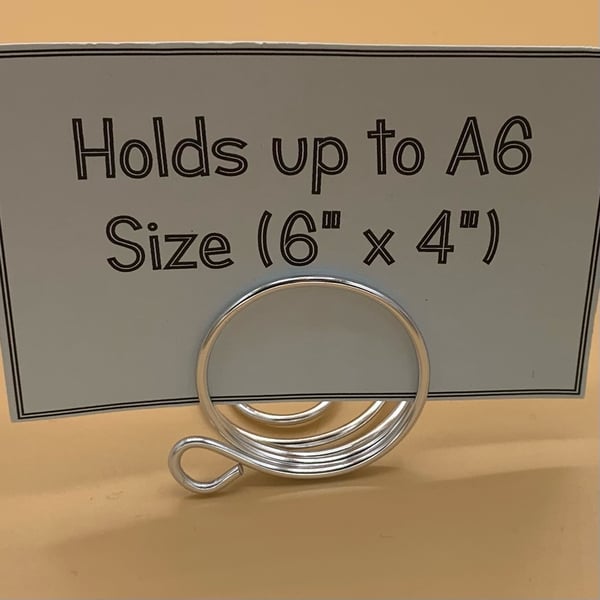 Ornamental wire ring card holders for place cards, photos or table numbers  
