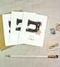 Set of 3 Sewing Machine Mini Notecards  - Image 3