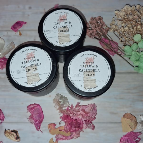 100% Organic Grass-Fed Beef Tallow Cream and Calendula