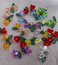 50x Double Bell Flower Charms with Leaves Perfect for Jewellery Making or Sewing
