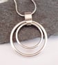 Spinning circles necklace sterling silver hallmarked - Image 2
