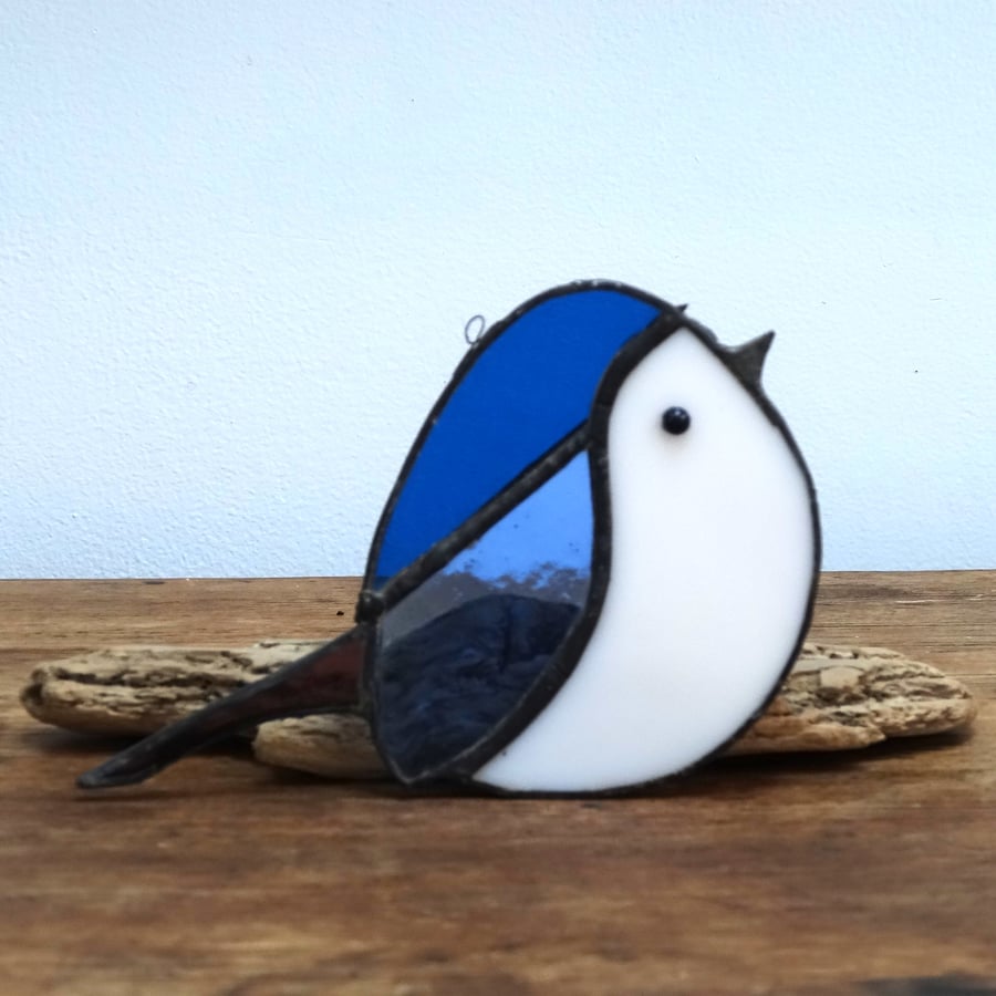 Stained Glass Blue bird Sun Catcher 