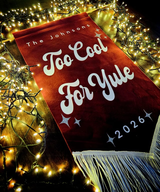 Velvet Christmas Banner - Custom Family Christmas Decor