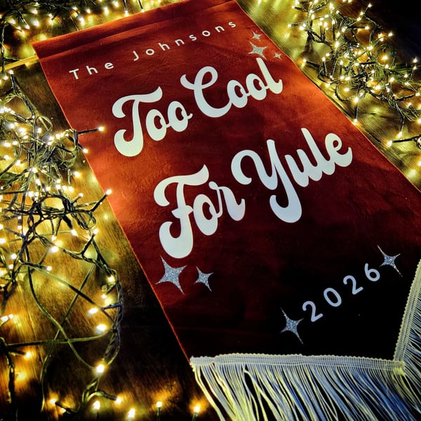 Velvet Christmas Banner - Custom Family Christmas Decor