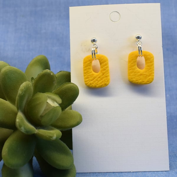 Small Rectangle Drop Earrings