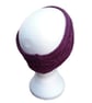 Hand knitted ladies magenta headband ear warmer with double diamond pattern  - Image 4
