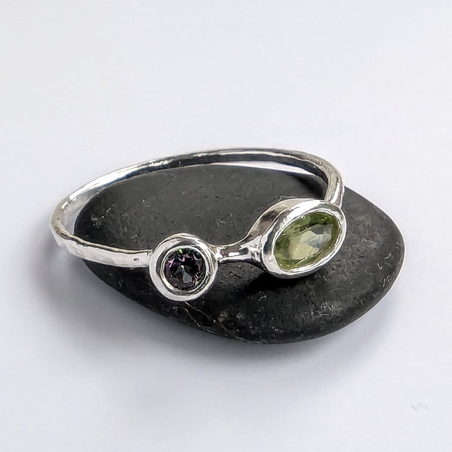 SILVER MYSTIC TOPAZ & CITINE Ring Recycled Sterling Silver Ring