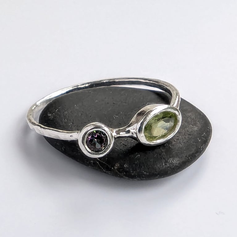 SILVER MYSTIC TOPAZ & CITINE Ring Recycled Sterling Silver Ring