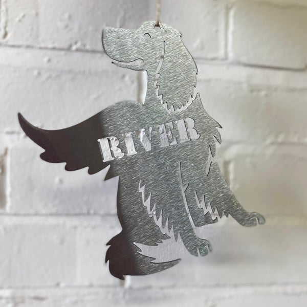 Irish Setter With Wings - Steel Sculpture