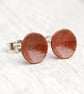 Copper disk circle studs - Image 1