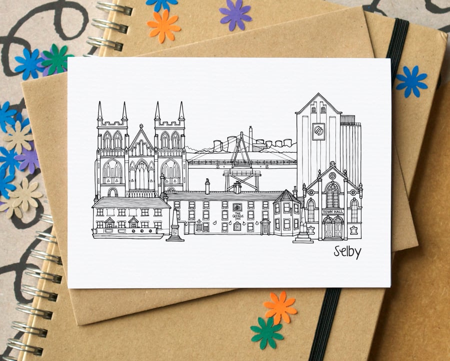 Selby Skyline Greetings Card